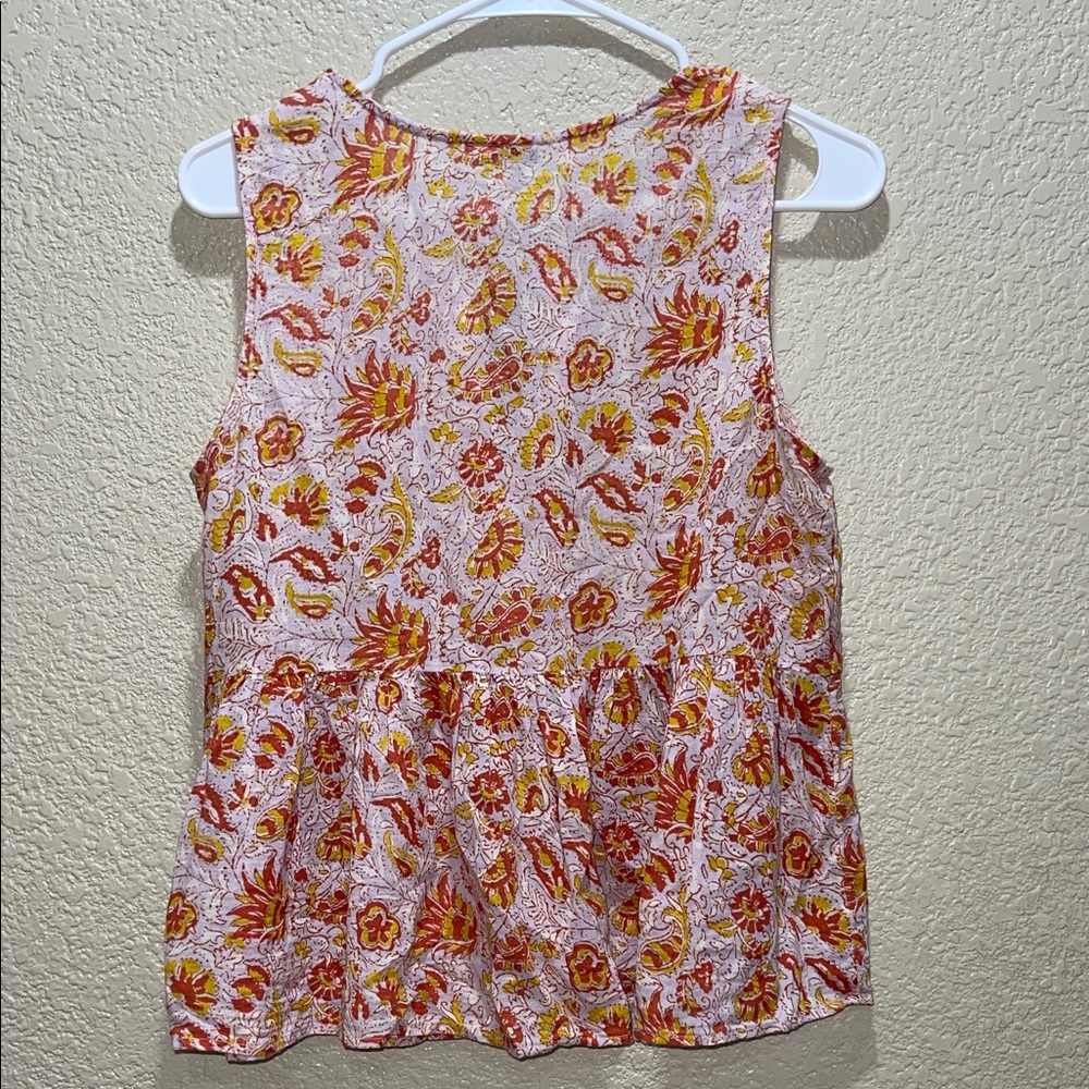 Lucky Brand Floral Sleeveless Blouse - Red and Yellow - Picture 5 of 5